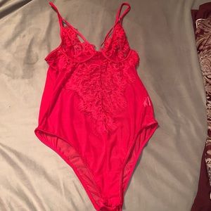 Sexy Red Lace Bodysuit